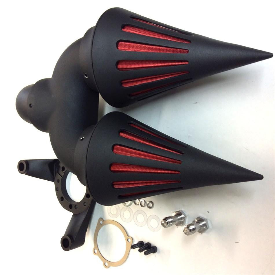 Flat Black Spike Air Cleaner Carb Cover Intake Fits Harley CV Carburet HTT Motor