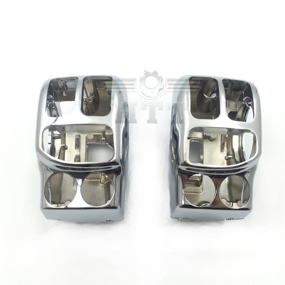 HTT Chrome Switch Housing Cover Kit For Harley 2014-later Touring and Trike (Aftermarket OEM #71500185) Freewheeler FLRT/ CVO Street Glide FLHXSE