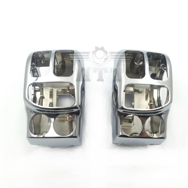 HTT Chrome Switch Housing Cover Kit For 2014-later Harley Touring and Trike with OEM hydraulic clutch (Aftermarket OEM #71500185) CVO Road King FLHRSE6