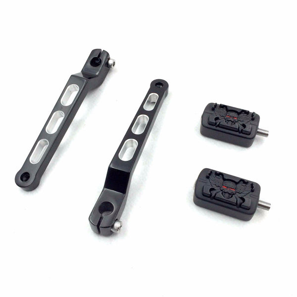 HTT Motorcycle Black Zombie Shifter Footrest Foot Pegs with Heel/Toe Shift Lever For Harley Davidson 1986-later FL Softail/ 1988-later Touring/ 2008-later Trike