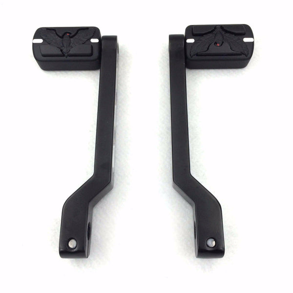 HTT Motorcycle Black Grooved Eagle Shifter Pegs with Heel/Toe Gear Shift Pedal Lever For Harley Electra Glide Trike Tri Street Glide Road Glide