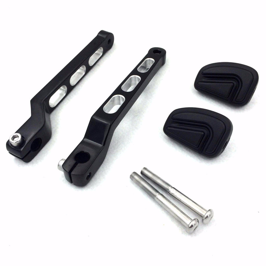 HTT Motorcycle Black Airflow Pegs w/ Grooved Heel/Toe Shift Levers Gear Shift Pedal Lever For Harley Davidson 1986-later FL Softail/ 1988-later Touring/ 2008-later Trike