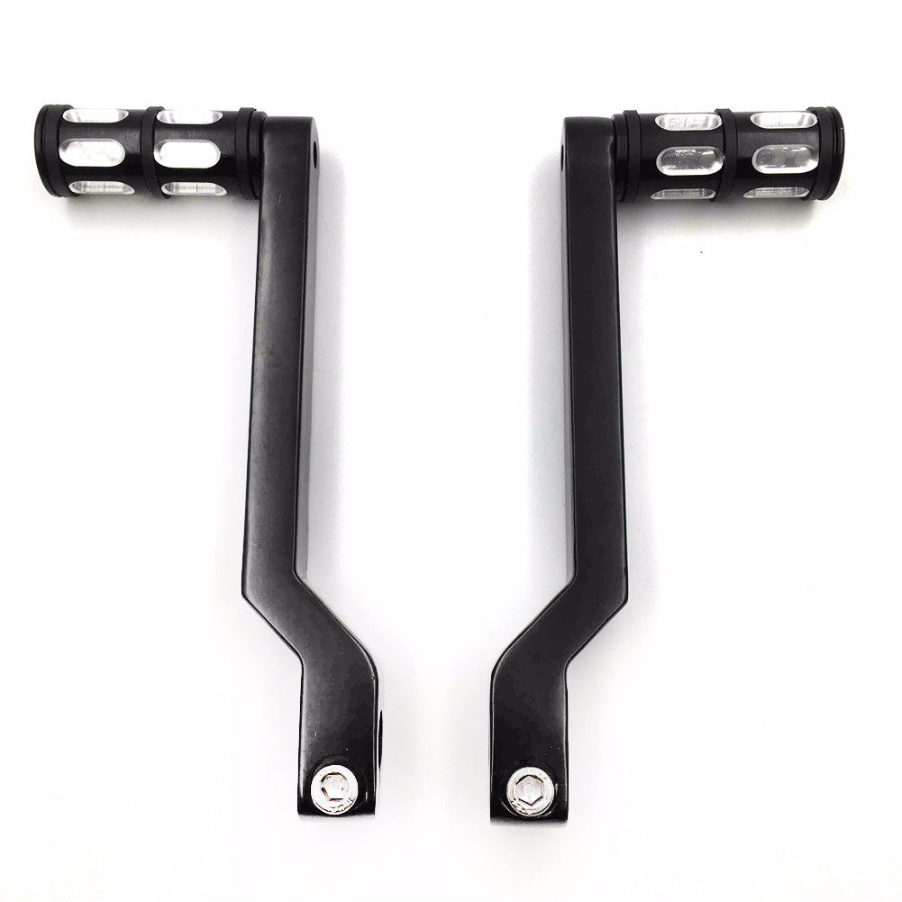 HTT- Style 009C- Motorcycle Black Aluminum Heel Toe Shift Levers/Gear Shift Pedal Levers w/ Shifter Pegs For Harley Davidson Fat Boy FLSTF 1980 and later