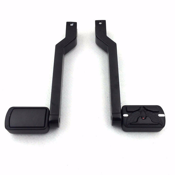 HTT Motorcycle Black Grooved Hawk Pegs w/ Grooved Heel/Toe Shift Levers Gear Shift Pedal Lever For Harley Davidson Trike 2008 and later