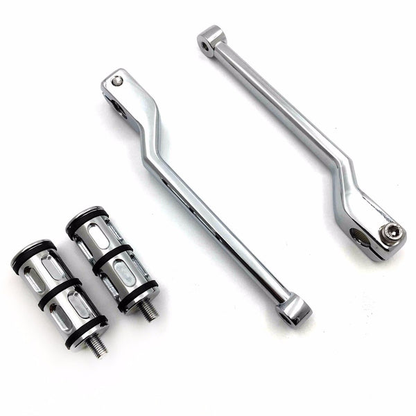 HTT- Style 101- Motorcycle Chrome Heel/Toe Shift Lever/ Gear Shift Foot Lever w/ Foot Peg Shifter Peg For Harley Davidson Road King Street Glide 1988-2017