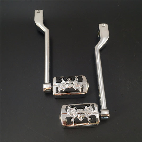 HTT Motorcycle Chromed 2 PCs Billet Style Heel/Toe Shift Lever Gear Shift Foot Lever with Zombie Foot Peg Footresr For Harley Davidson FL Softail Touring Trike FLST FLT FLHT