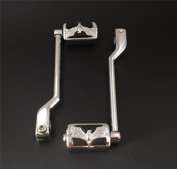 2x Chrome Skull Shifter Pegs & Toe Heel Rest Pegs For Harley 1984-2017