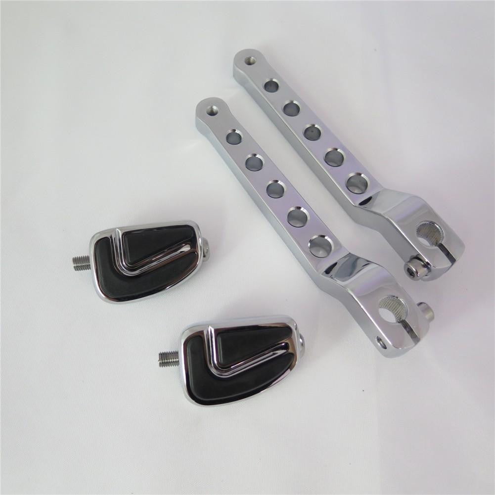 HTT Chrome AirFlow Groove Silver Circle Cut Heel/Toe Shift Lever w/ Shifter For Harley 1986-later FL Softail/ 1988-later Touring/ 2008-later Trike