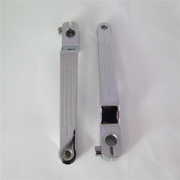 HTT Chrome Silver Groove Cut Heel/Toe Shift Lever For Harley 1986-later FL Softail/ 1988-later Touring/ 2008-later Trike