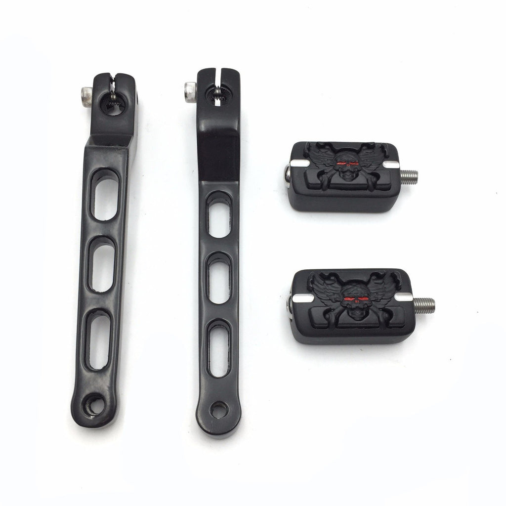 HTT Motorcycle Black Aluminum Heel/Toe Shift Levers with Grooved Zombie Shifter Pegs For Harley Davidson Trike 2008 and later