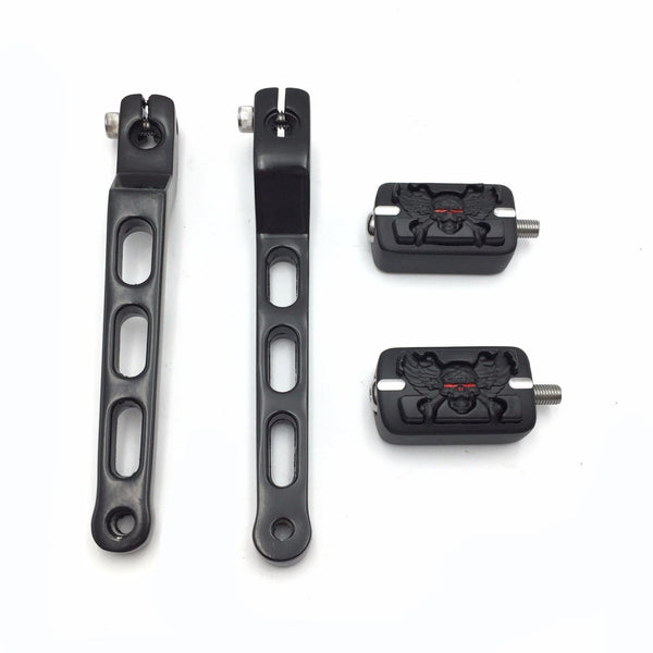 HTT Motorcycle Black Aluminum Heel/Toe Shift Levers with Grooved Zombie Shifter Pegs For Harley Davidson Trike 2008 and later