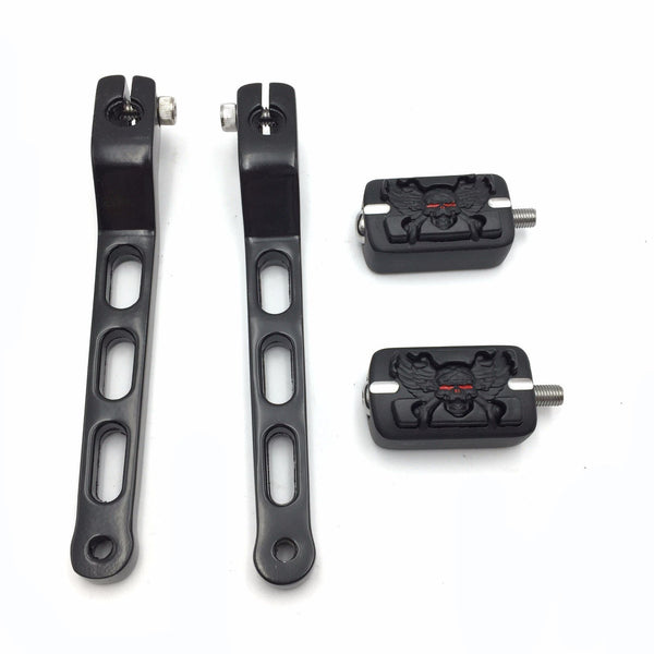 HTT Motorcycle Black Aluminum Heel/Toe Shift Levers with Grooved Zombie Shifter Pegs For Harley Davidson Road Glide 1988 and later