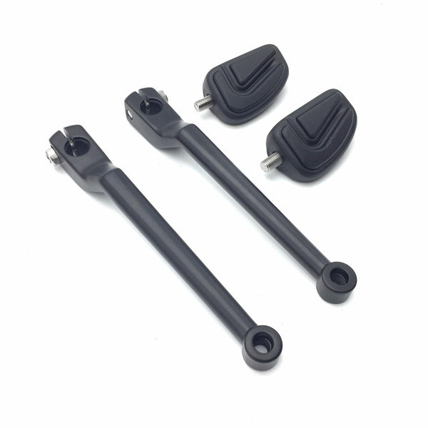 HTT Motorcycle Matte Black 2 PCs Billet Style Heel/Toe Shift Lever Gear Shift Foot Lever with Airflow Shifter Pegs For Harley Davidson FL Softail Touring Trike FLST FLT FLHT