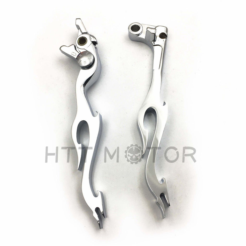 Chromed Brake Clutch Flame Hand Lever Fit For Yamaha Yzf R1 R6 R6S Fz1 Fzs1000