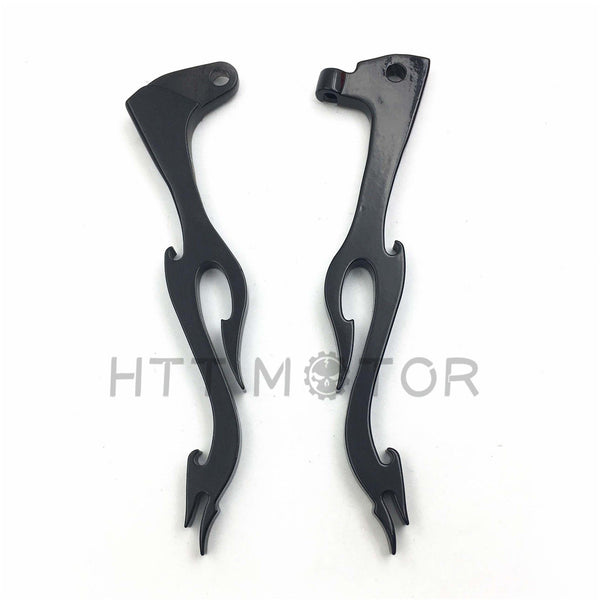 Flame Brake Clutch Levers Black For YAMAHA Virago XV 250 535 700 750 1000 1100