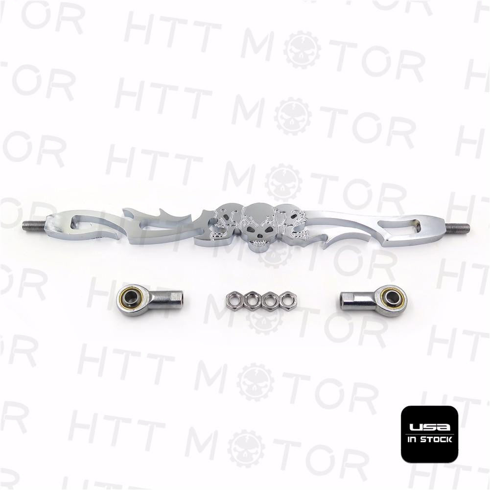 Chrome Skull Shift Linkage +3" For 1993-2016 Harley FXDWG Dyna Wide Glide