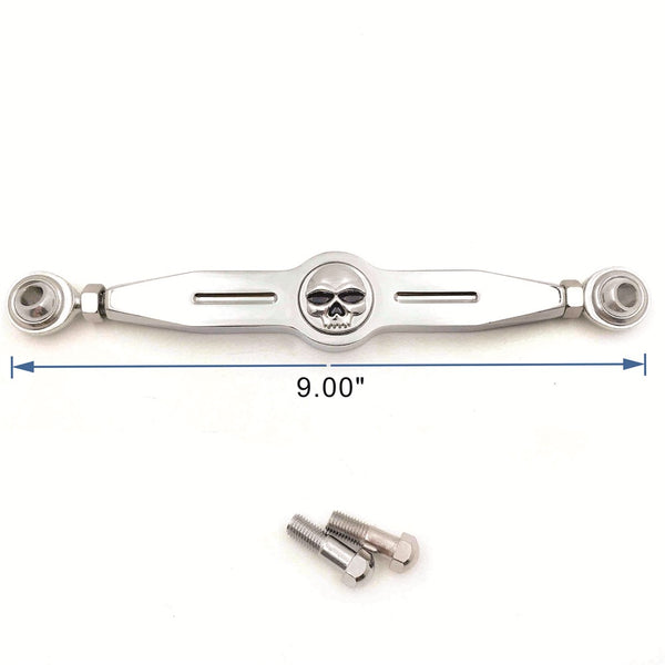 HTT- Chrome w/ Chrome Skull Short Gear Shift Linkage For Harley 2004-later XL models equipped with standard forward controls (Sportster 1200 Low XL1200L/ Sportster 1200 Nightster XL1200N)