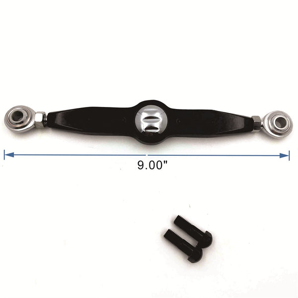 HTT- Black w/ Chrome Groove Short Gear Shift Linkage For Harley 2004-later XL models equipped with standard forward controls (Forty Eight XL1200X/ SuperLow XL883L)