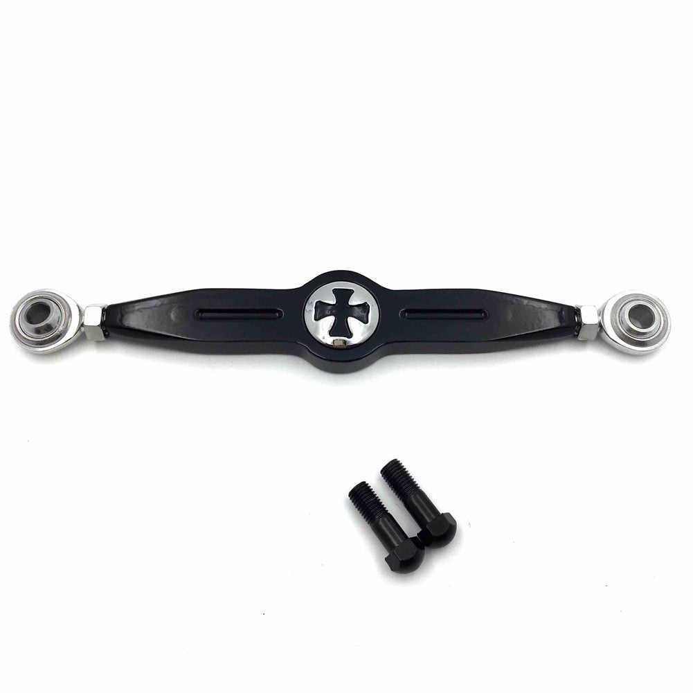 HTT- Black w/ Chrome Cross Short Gear Shift Linkage For Harley 2004-later XL models equipped with standard forward controls (1200 Nightster XL1200N/ Sportster 883 Custom XL883C/ 883L XL883L)