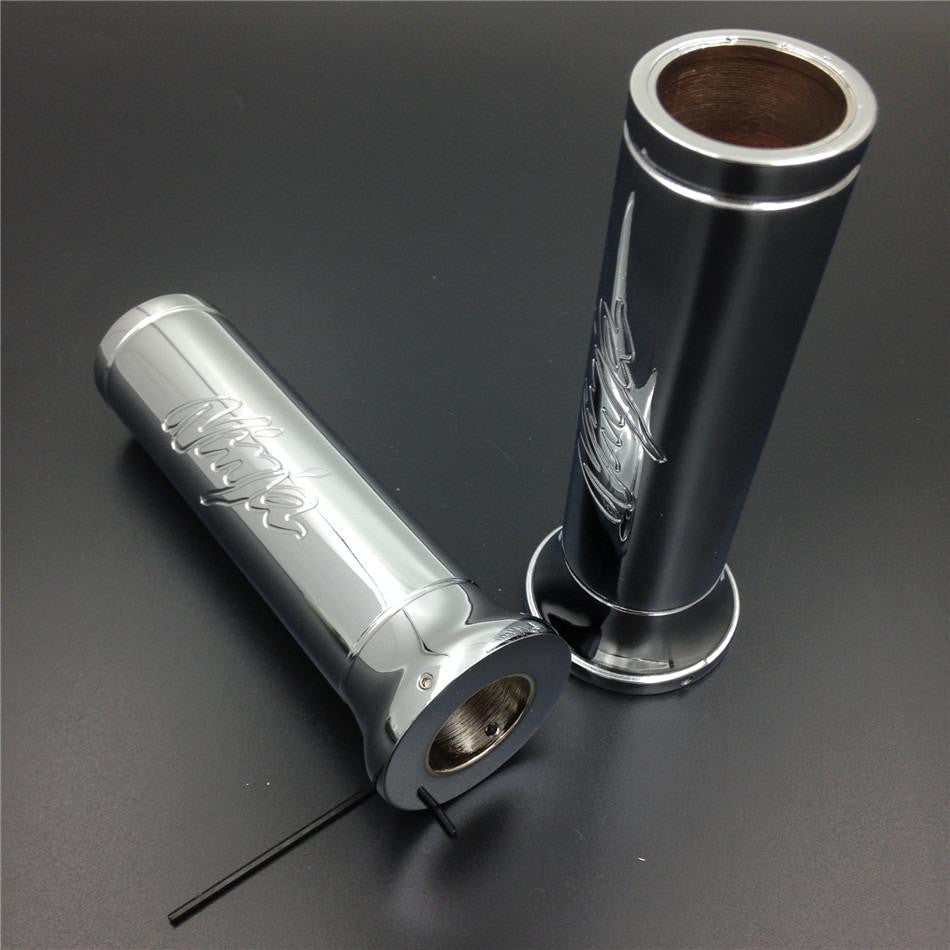 Powersports Handlebar Grips 7/8 (22mm) Non-slip Hand Grips for all motorcycles Cruisers Choppers Street Harley – Billet Aluminum All Black Finish