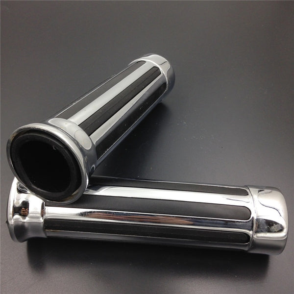 Motorcycle 7/8''Hand Grips Fit For Honda Suzuki Kawasaki Yamaha Bike Chromed
