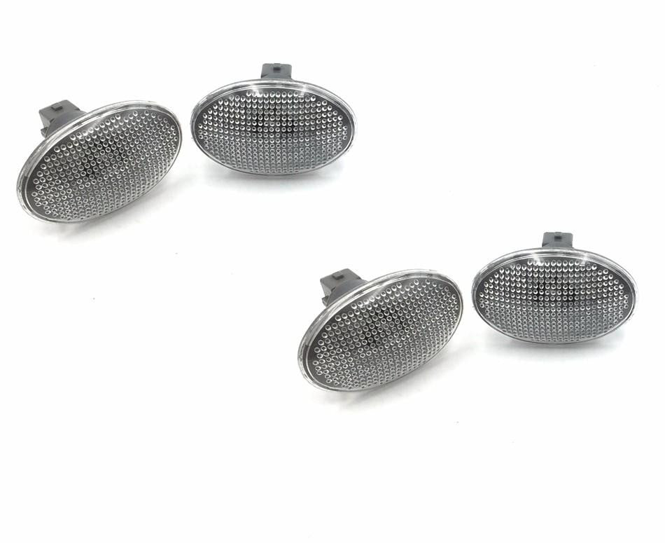 HTT Motorcycle 4 PCs Clear Side Fender Lights Fit for 1999-2010 Ford F-350/F-450 Super Duty Dually trucks with factory installed fender lights