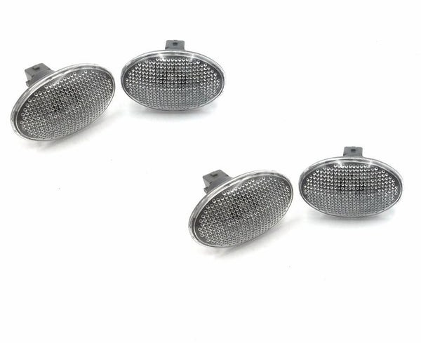 HTT Motorcycle 4 PCs Clear Side Fender Lights Fit for 1999-2010 Ford F-350/F-450 Super Duty Dually trucks with factory installed fender lights