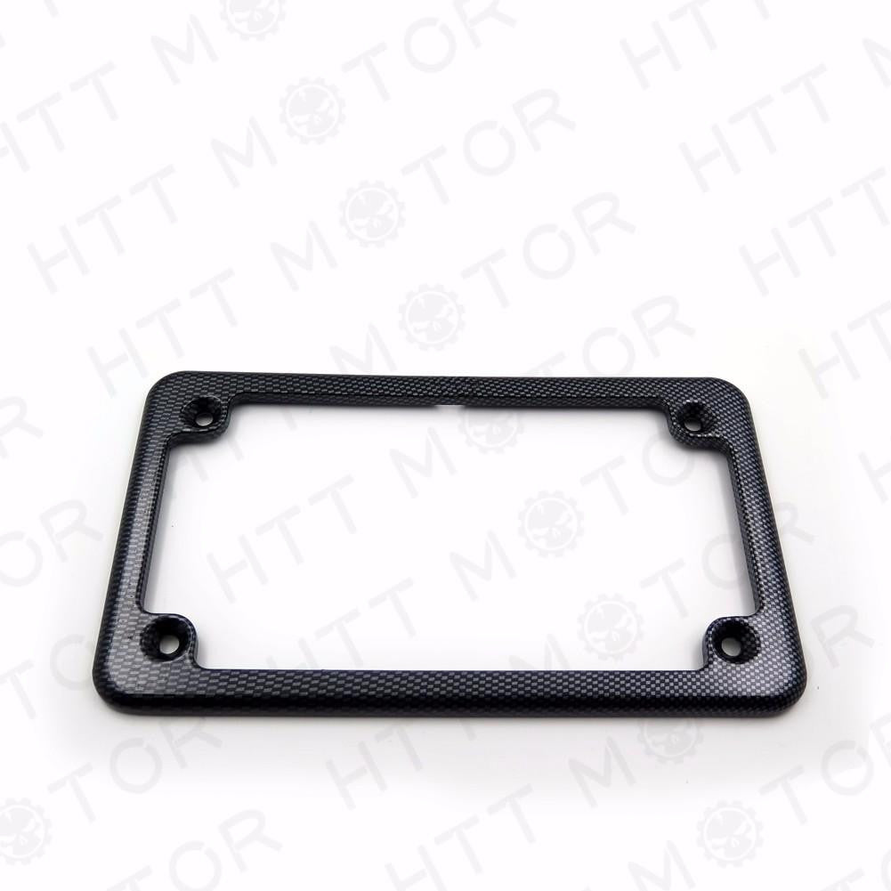 Carbon Motorcycle License Plate Frame for 7" x 4" Motorcycle Plates Chrome Frame