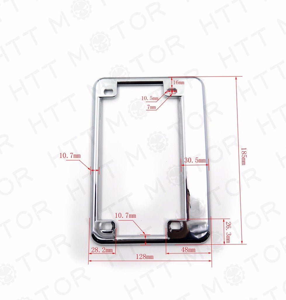 Chrome Motorcycle License Plate Frame for Honda Yamaha Harley Scooter Chopper