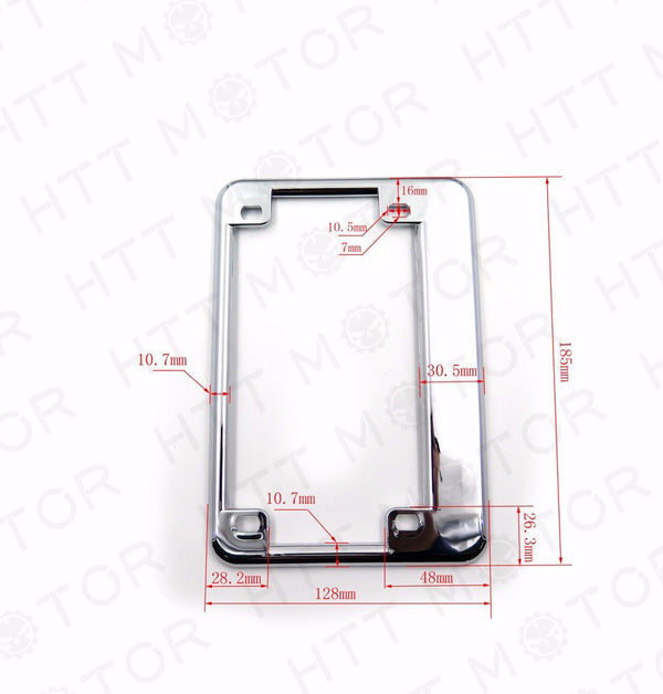 Chrome Motorcycle License Plate Frame for Honda Yamaha Harley Scooter Chopper