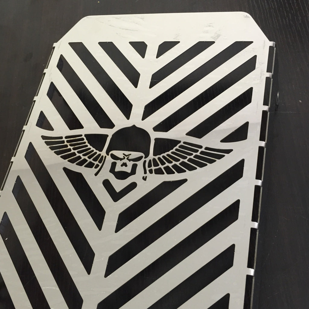 Skull Wing Radiator Grille Cover Guard Protector For Kawasaki Vulcan VN 1500 stainlesssteel