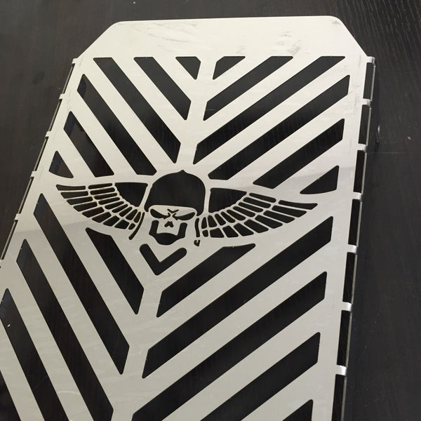 Skull Wing Radiator Grille Cover Guard Protector For Kawasaki Vulcan VN 1500 stainlesssteel