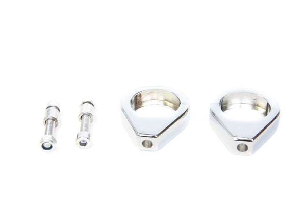 HTT- Motorcycle Fork Clamp Turn Signal Clamps For Harley Softail Mount Bracket 49Mm Fork Tube CHROMED