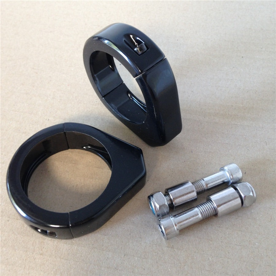 HTT- Motorcycle Fork Clamp Turn Signal Clamps For Harley Softail Mount Bracket 49Mm Fork Tube Bk