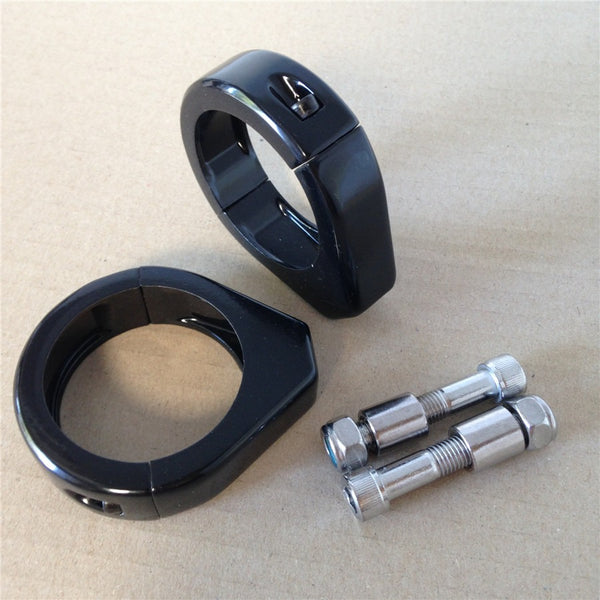 HTT- Motorcycle Fork Clamp Turn Signal Clamps For Harley Softail Mount Bracket 49Mm Fork Tube Bk