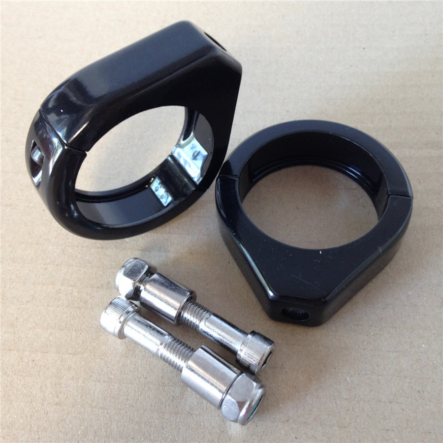 HTT- Motorcycle Turn Signal Indicator Relocation Fork Clamp Kit  for Harley Softail Mount Bracket 41mm Fork Black