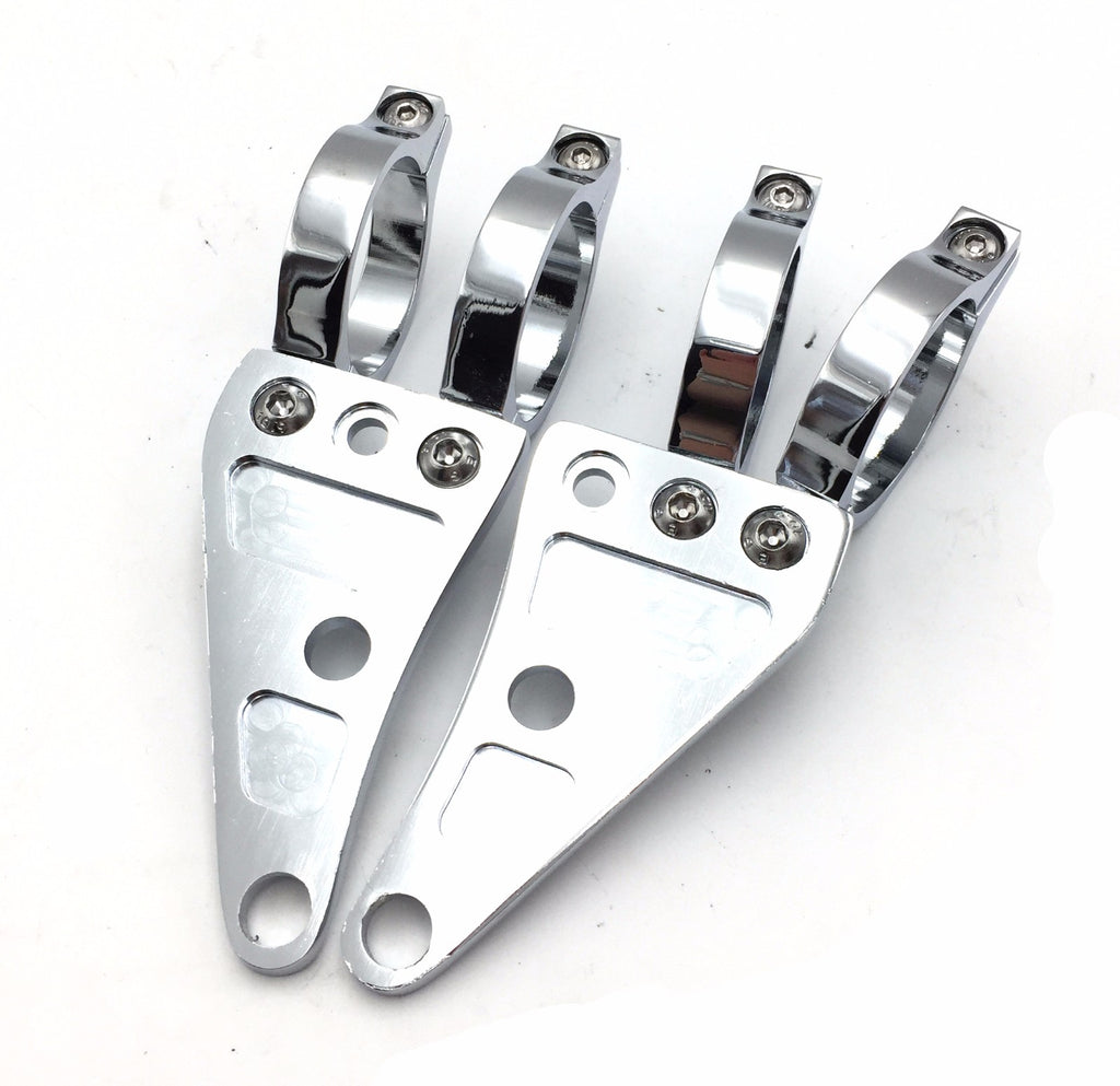 HTT Motorcycle Chrome 35mm Turn Signal Clamps Headlight Mount Bracket Fork Ear Chopper Cafe Racer Black For Universal Honda CBR Kawasaki Suzuki Yamaha Harley Davidson