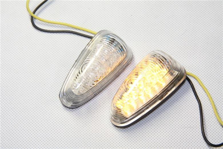 Clear Flush Mount Motorcycle Led Turn Signals Blinker Lights Universal Bike