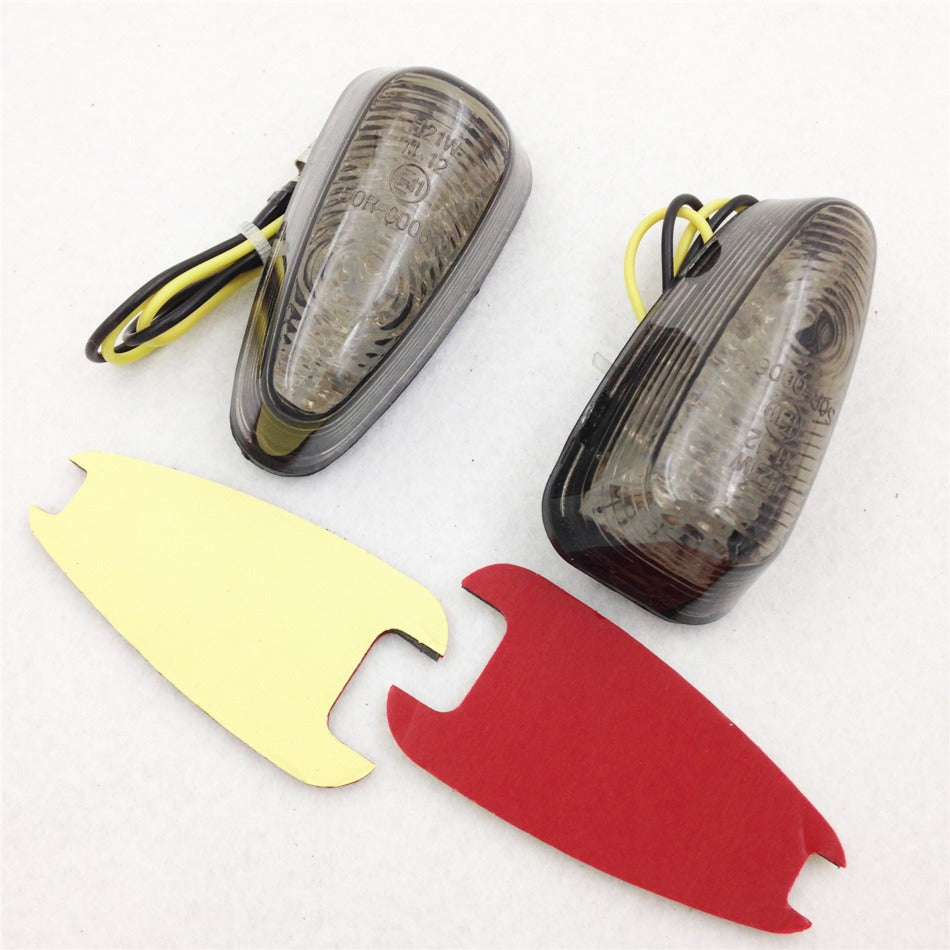 SMOKE Flush Mount Motorcycle Led Turn Signals Blinker Lights Universal Bike