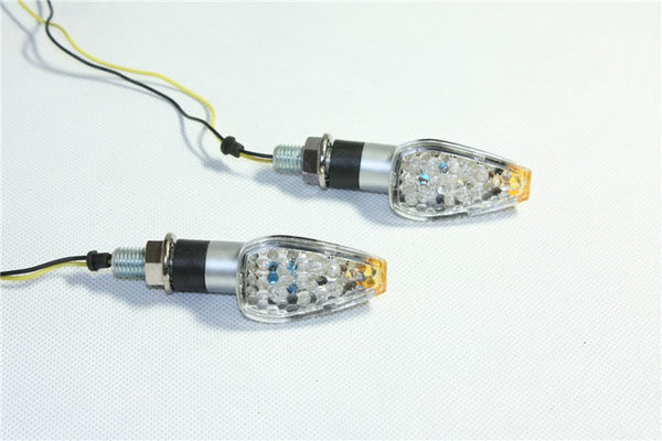 Led Motorcycle Dual Sport Turn Signal For Suzuki Kawasaki Honda Yamaha Chrome Clear