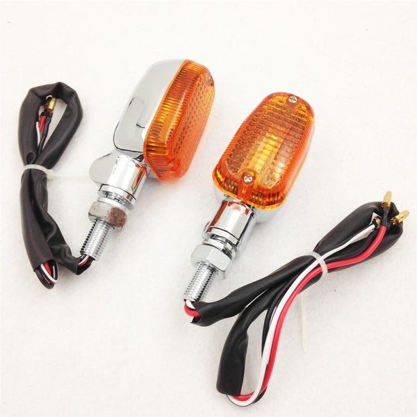 10mm Stalk Turn Signals Blinker Lights for Honda Kawasaki Yamaha Suzuki Harley