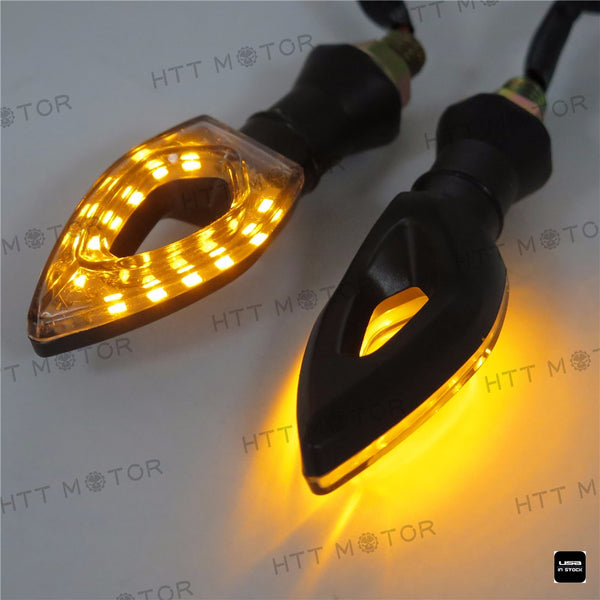HTTMT- Smoke Lens Turn Signal Lights Indicator 12V for Yamaha Honda Suzuki Kawasaki 2PCS