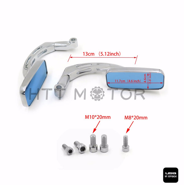 HTTMT- 8mm/10mm Rectangle Rearview Mirror for Honda CB1000R Shadow Yamaha Suzuki