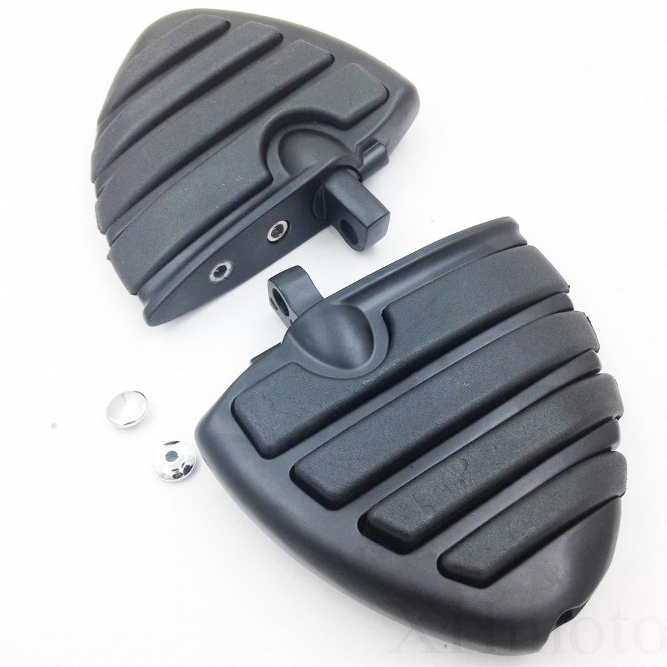 4452 Iso Wing Dually Rear Footpegs For Harley Sportster Dyna Metric Cruisers BLACK