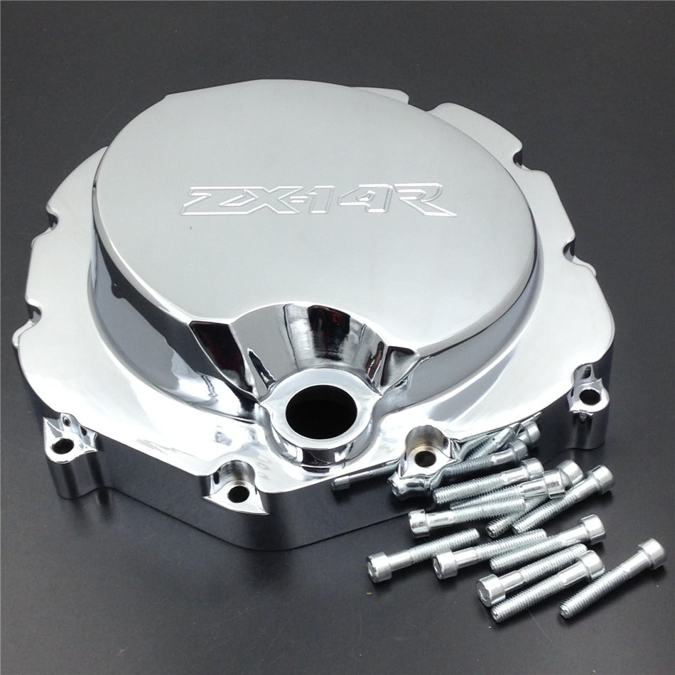 HTT- Motorcycle Engine Clutch Cover For Kawasaki ZX14R 2006-2014/ ZZR-1400 2006-2014 Chrome Right
