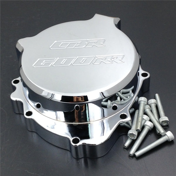 HTT- Billet Aluminum Motorcycle Engine Stator Cover "CBR 600RR" Logo For Honda CBR 600RR 2003-2006 Chrome Left Side