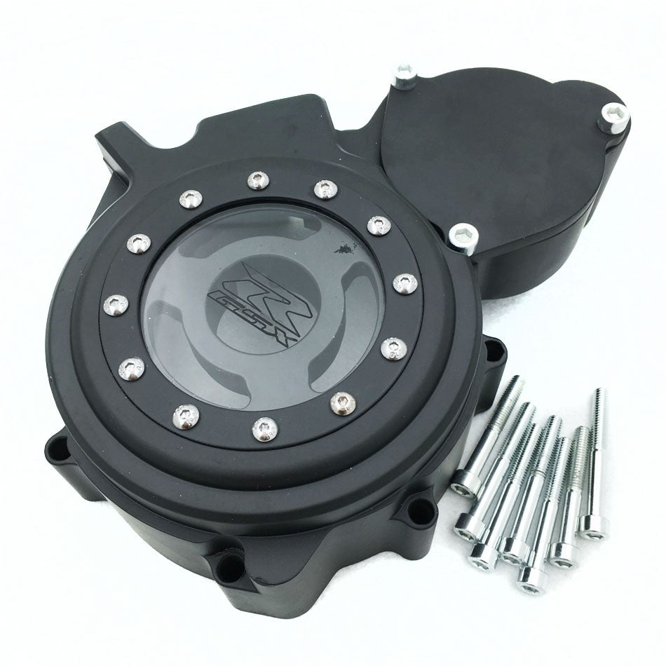 HTT- Billet Aluminum Engine Stator Cover See Through For Suzuki GSXR 600/750 2006-2013 Black Left