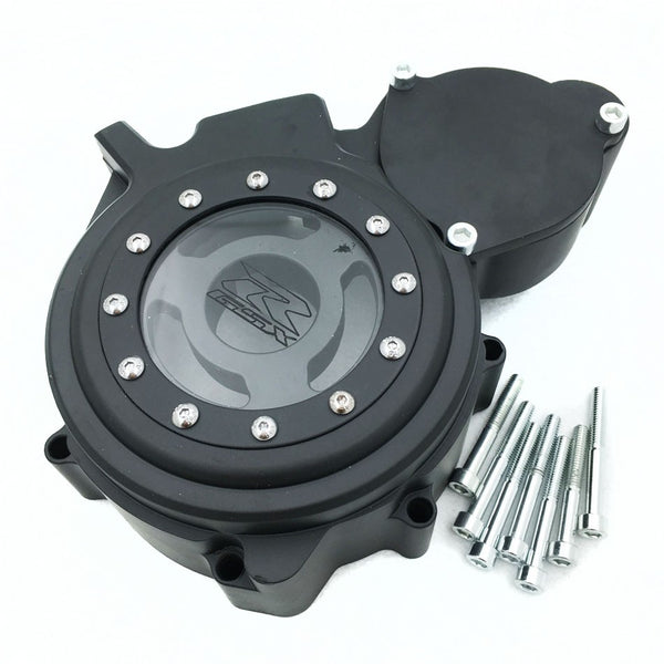 HTT- Billet Aluminum Engine Stator Cover See Through For Suzuki GSXR 600/750 2006-2013 Black Left