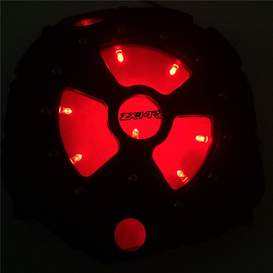HTT- RED LED Engine Clutch Cover See Through For Kawasaki ZX14R 2006-2014/ ZZR-1400 2006-2014 BLACK Right side