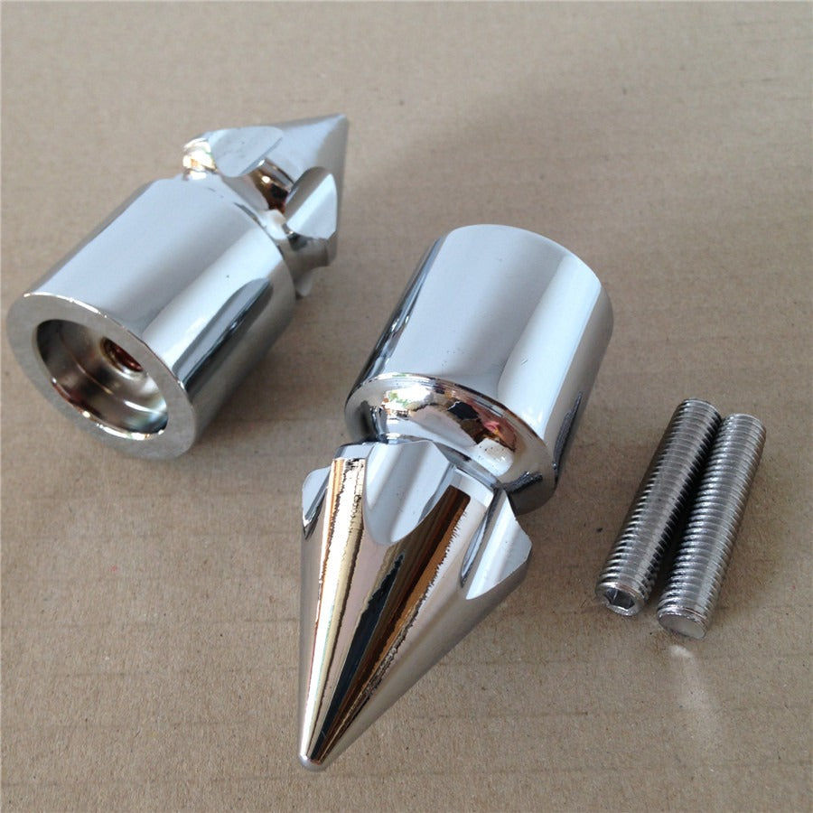 Ultimate Chrome Spike Bar Ends For Kawasaki Ninja 250 500 600 Zx7 Zx9